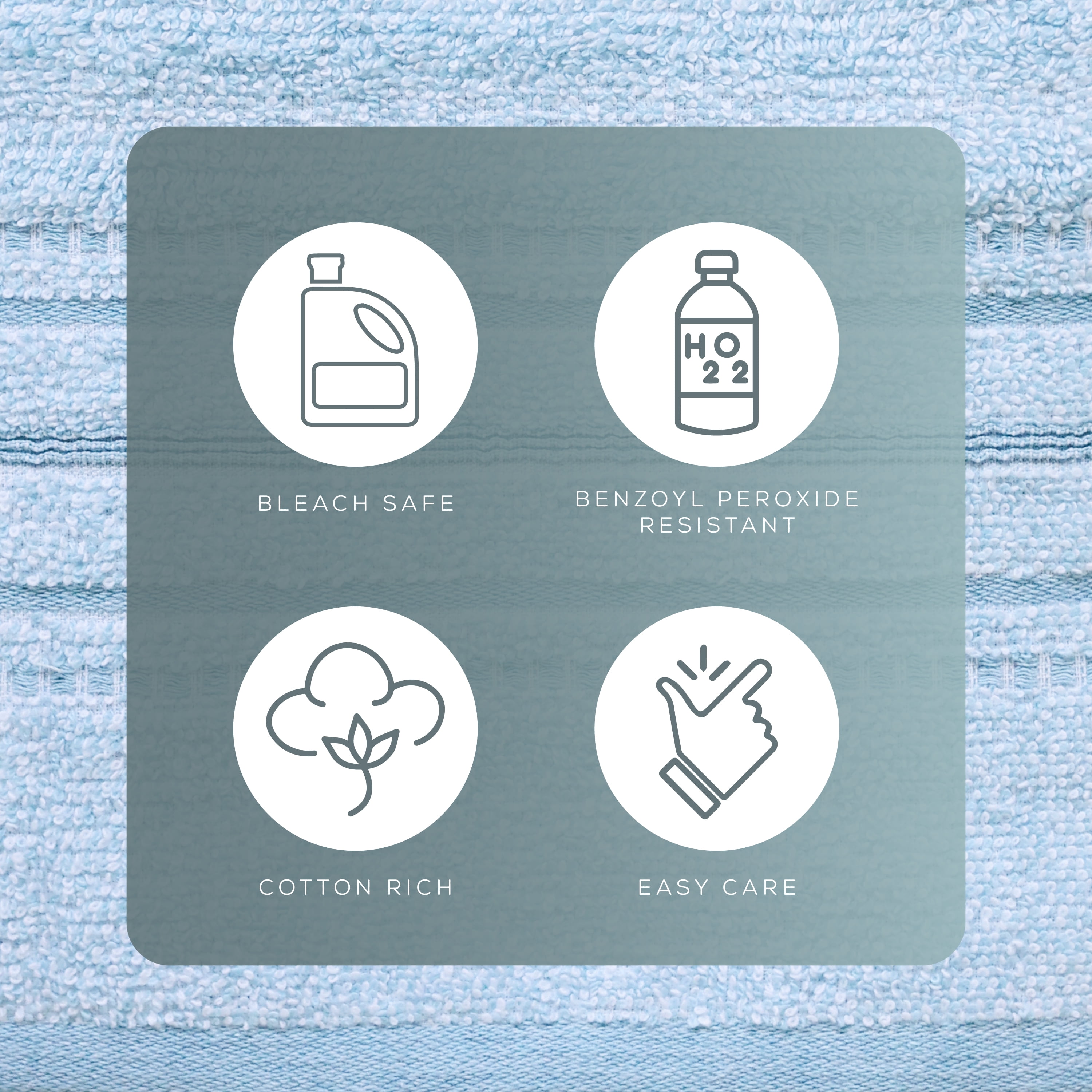 True Hue 4 Pack Wash Cloth , Teal