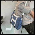 thumbnail image 5 of Bolso de lona para el hombro, bolso bandolera informal para estudiantes universitarios azul, 5 of 5