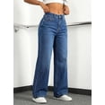 thumbnail image 4 of EMMIOL Women's Wide Leg Baggy Jeans Mid Rise Butt Lifting Stretchy Denim Pants Back Patchwork Boyfriend Jeans, 4 of 6