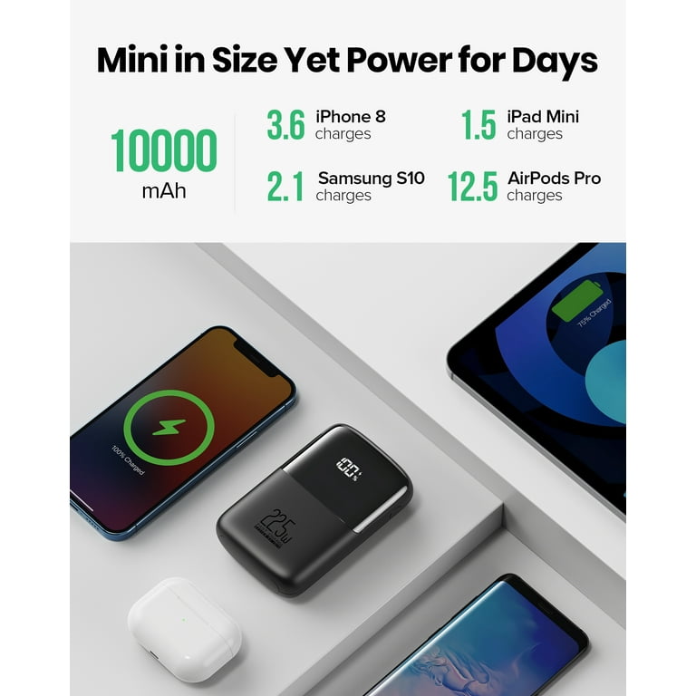 INIU Mini Power Bank, 10000mAh 22.5W Portable Fast Charge USB C