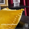 thumbnail image 2 of Deconovo Decorative Throw Pillow Covers with Pom-poms Velvet Solid Cushion Case for Sofa Couch Car 16 x 16 inch Lemon Yellow Pack of 2, 2 of 7