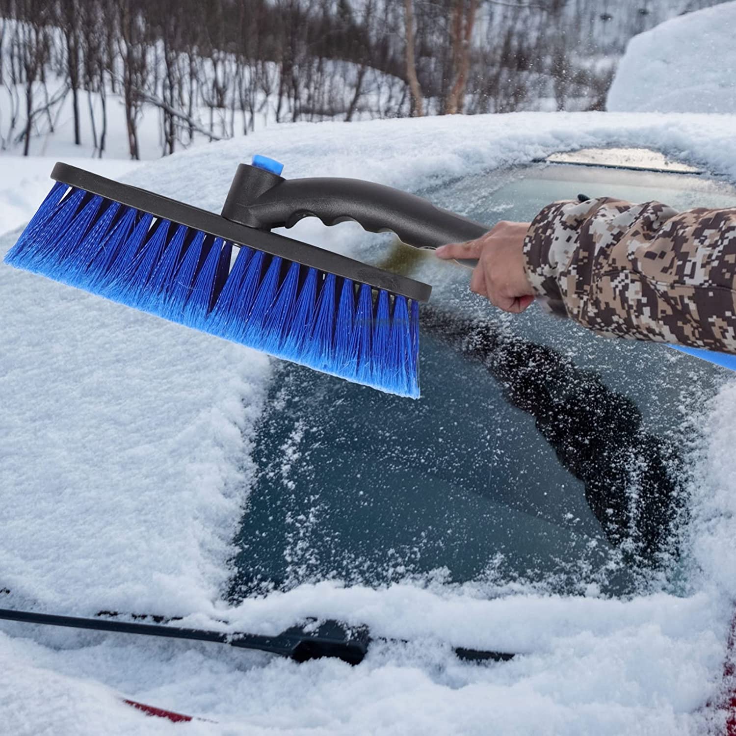Grattoir à Glace Et Brosse à Neige 3 En 1 - Manche Télescopique (70-86 Cm), Tête Rotative 360° - Pour Voiture, SUV, Camion - 4