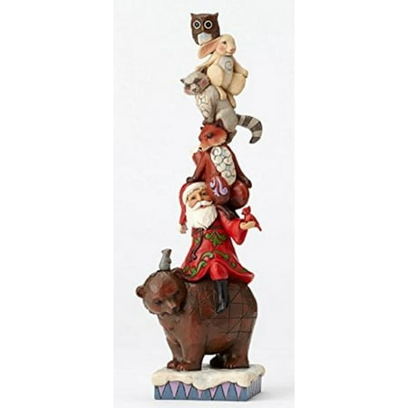 Animal Jam Christmas Jim Shore Totem-ly Sweet Santa Stacked with Animals Christmas Figurine 4055683 ()
