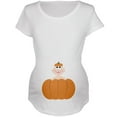 thumbnail image 1 of T-Shirt Doux de Maternité Blanc pour Bébé Citrouille d'Halloween, 1 of 1