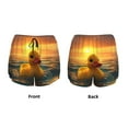 thumbnail image 5 of Lsque Cartoon Swimming Yellow Duck Printed Women's Running Shorts with Liner Pockets,Elastic Quick Dry Workout Athletic Gym Yoga Shorts,Womens High Waist Shorts-, 5 of 9