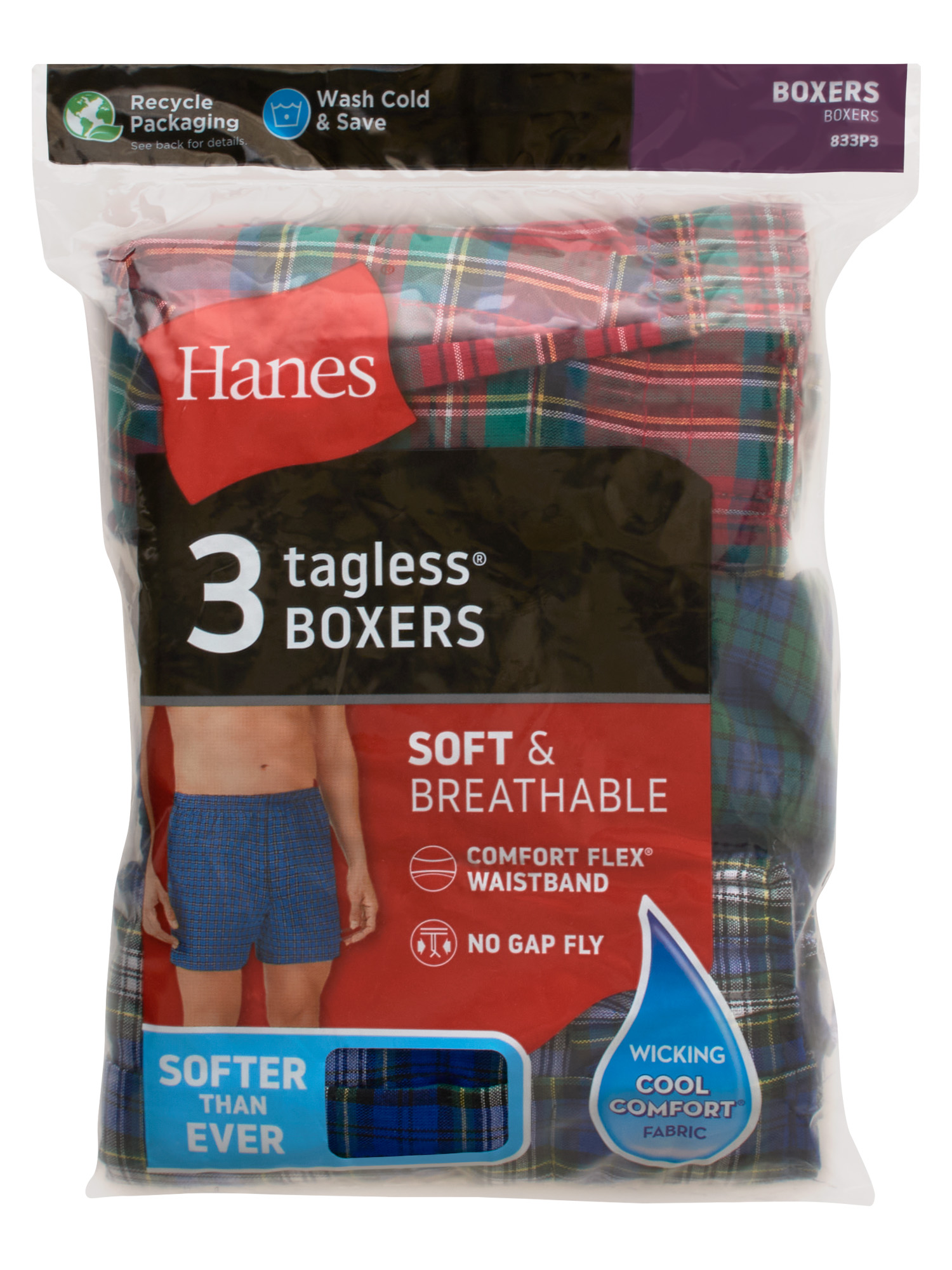 Hanes Men's Woven Boxers, 3 Pack - Walmart.com