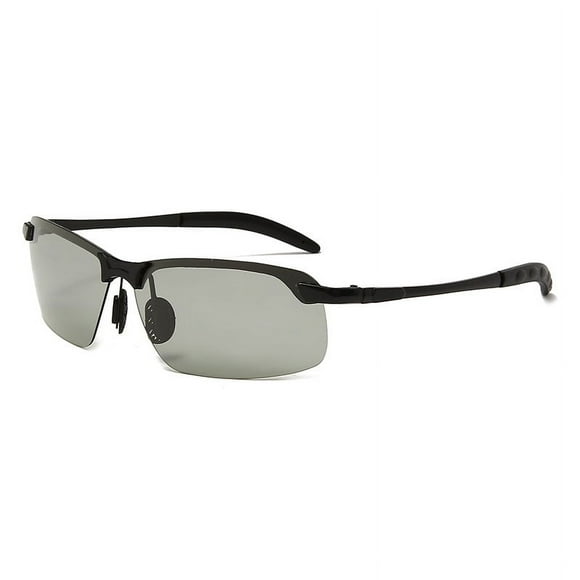yeacher Unisex Polarized Sunglasses 3043 with Transition Lenses for Day & Night Use - Black Frame, Metal Arm, Ideal for Driving, Fishing & Outdoor Activities