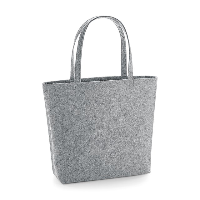 BagBase - Bolsa tote de fieltro para la compra (Gris Jaspeado)