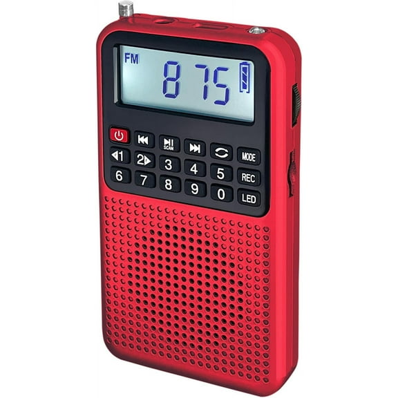 Portable AM/FM Radio with Bluetooth - Emergency Light, Flashlight, Voice Recorder, MicroSD Playback | Strong Signal, Rechargeable Battery for Home, Camping, Power Outages