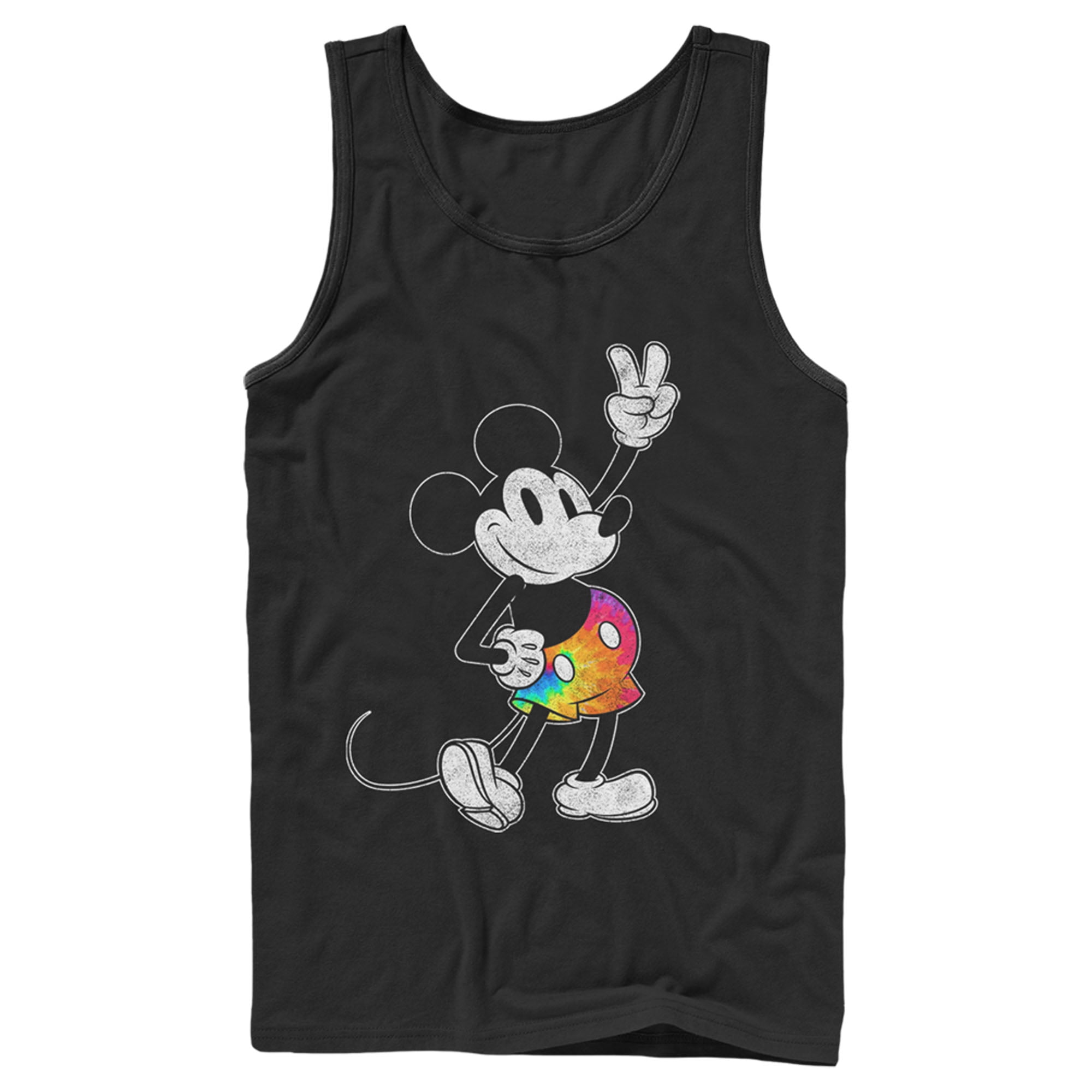 Men's Mickey & Friends Tie Dye Pants Portrait Tank Top Black Large