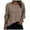 Khaki, variant on vigerkar Womens Long Sleeve Tunic Tops Fashion Loose Fit Dressy Tops Pleated Front Crewneck Shirts Business Casual Cute Tee (Brick Red, S)