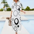 thumbnail image 3 of Retro Swinging Sixties Black and White Long Sleeved Shirt Dress dresses for prom women dress, 3 of 6