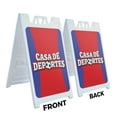 thumbnail image 2 of Casa De Deportes  24" x 36" Double Sided A-Frame Sidewalk Sign, Includes 2 Plastic Inserts | Foldable Portable White Signicade Sandwich Board Signs, 2 of 5