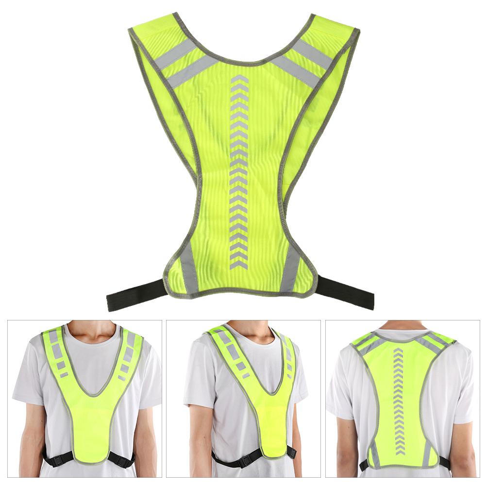 Vest Reflective Running Safety Night Visibility Security with LED and Pockets