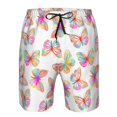 thumbnail image 3 of Logiee colored butterflies Print Mens Swim Trunks Quick Dry Board Shorts,Breathable Hawaii Beach Shorts Swimwear Bathing Suits-Small, 3 of 6