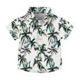 thumbnail image 2 of Tdoqot Boys Hawaiian Shirts with Pocket- Short Sleeve Casual Summer Button Down Kids Beach Shirts Vacation Clothes White Size 6, 2 of 7