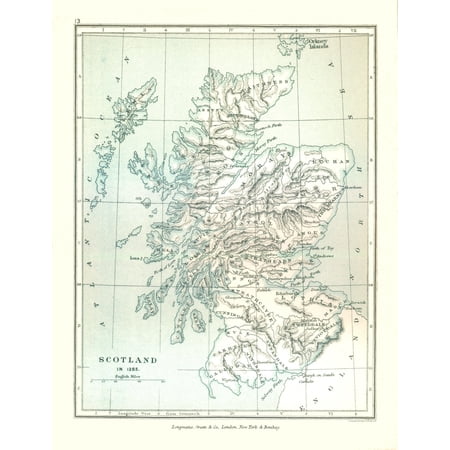 Historic Map - Scotland 1285 - Gardiner 1902 - Vintage Wall Art