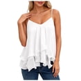 thumbnail image 4 of ZIXKCGDSE Flowy Tank Tops for Women Ruffle Spaghetti Strap Camisole Summer Trendy Clothes Size XL, 4 of 4