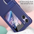 thumbnail image 3 of Caso Del Tirón PC Flip Case Durable con Ring Stand Cover para Smartphone Find N2 (Retro Blue), 3 of 5
