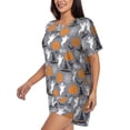 thumbnail image 3 of Womens Pajama Sets With Pocket, halloween pumpkin Lounge Sets Short Sleeve Sleepwear PJ Sets for Women, 3 of 6
