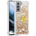 thumbnail image 3 of Samsung Galaxy S21 FE (Not S21) Case,Creativity Clear Quicksand Glitter Flowing Liquid Floating Soft TPU Case w/Stand Bling Diamond Sparkle Phone Cover for Samsung Galaxy S21 FE  Golden, 3 of 14