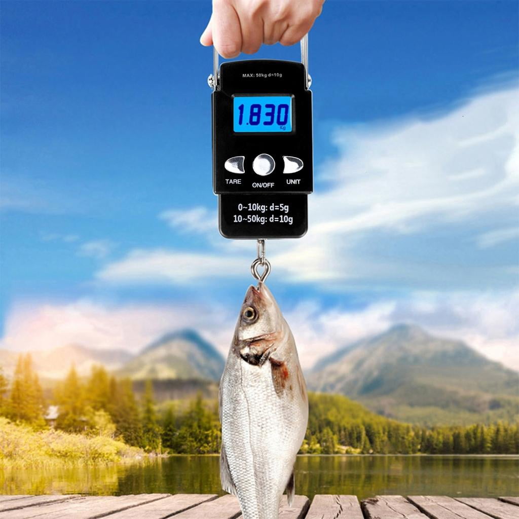 Necvior Handheld Digital Fish Scale 110lb/50kg Floating Fish Gripper Fishing Lanyard Fish Hook Remover Combo Kit