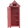 thumbnail image 6 of Merax Arrow Shed Wooden Garden Shed Wooden Lockers with Fir Wood Single Door, Pink, 6 of 8