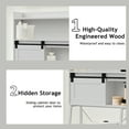 thumbnail image 4 of Legahome Bathroom Organizer Cabinet, Home Over-The-Toilet Storage with Adjustable Shelves, Modern Over Toilet Tall Bathroom Cabinet with Sliding Door, White, 4 of 7