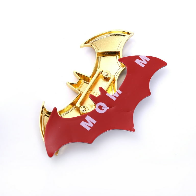 JYYYBF 3D Chrom Metall Fledermaus Auto Logo Auto Aufkleber Batman Abzeichen  Emblem Schwanz Aufkleber Mode Gold 8 cm*2.4 cm