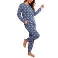 thumbnail image 3 of MINTREUS Womens Pajama Set Long Sleeve Sleepwear Nightwear Soft Pjs Lounge Sets With Pockets, 3 of 6