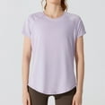 thumbnail image 4 of Gbsyewxs Womens Tops Short Sleeve Crew Neck Backless Solid Color Breathable Loose Summer T Shirts For Women Purple, 4 of 6