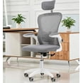thumbnail image 1 of Silla Ejecutiva para Oficina Escritorio con Reposapies Reclinable Y Giratoria Asiento para Trabajo Ergonómica Respaldo Acojinados (Gris), 1 of 8
