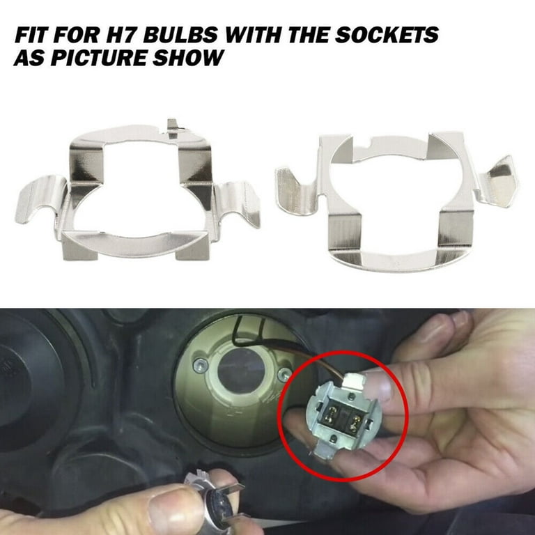 H7 LED Headlight Bulb Adapter Retainers Holder, Pack of 2