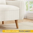 thumbnail image 2 of Sobaniilo 47" Small Modern Loveseat Sofa, Mid Century Linen Fabric 2-Seat Sofa Couch Tufted Love Seat with Back Cushions and Tapered Wood Legs for Living Room, Bedroom and Small Space (White), 2 of 7