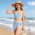 thumbnail image 6 of CAUYDY Children Girls Teen Girls Summer Swimsuit 2 Piece Bathing Suits Cute Bikini Tankini Sets with Cover Ups Beach Skirt for Kid 7T 8T 9T 10T 11T 12T 13T (Sizes 10-11 Years,D01-Sky Blue), 6 of 9