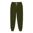 thumbnail image 3 of Bxsruta Womens Pants, Ladies' Solid Color Casual Leg Binding Loose Casual Sports Sweatpants Long Pants, Army Green S, 3 of 6