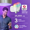 thumbnail image 3 of Sengled Smart Light Bulb Starter Kit, Smart Bulbs that Work with Google Home, A19 Color Changing Light Bulb, E26 Dimmable Bulbs 800LM, 8.6W (60W Equivalent), 2 Pack with Hub, 3 of 9