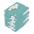 thumbnail image 4 of BZSMCE Towel Cotton Face Towel Soft Hand Towels Fashion Teal Bow Clouds Stars Pattern, 4 of 9