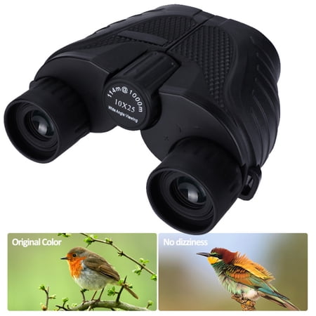 KKSQ 10x25 Compact Zoom Binoculars Light Night Vision Telescope,FMC BAK4 Eyepiece Binocular for Bird Watching