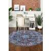 thumbnail image 3 of Unique Loom Mangata Collection Area Rug - Mahtaab (5' 3" Round Black/Blue), 3 of 10