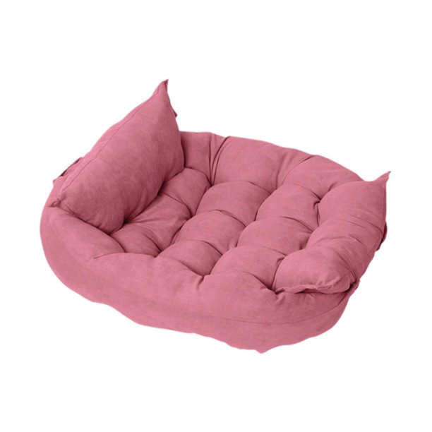 Cama para perros, alfombra plegable para mascotas, sofá para perros, colchón, cama para mascotas, nido para cachorros y gatitos para dormir, sentarse Rosa