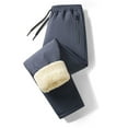 thumbnail image 5 of Men's Winter Fleece-Lined Waterproof Athletic Pants - Straight/Tapered Leg Joggers, Warm Thermal Sherpa-Lined Bottoms with Zipper Pockets for Running/Hiking/Casual, 5 of 5