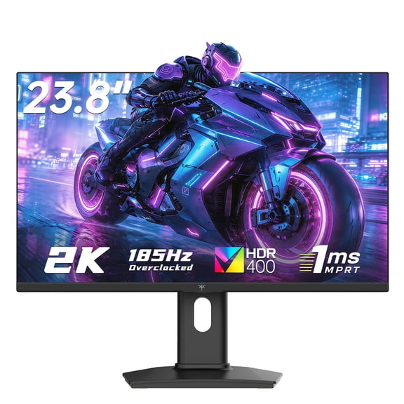 KTC H24T7 24" 2K Gaming Monitor, Up to 185Hz, Flat Fast IPS 1440p, 1ms, G-Sync/FreeSync, HDR400, Tilt&Height&Pivot Adjustable, HDMI/DP/USB2.0