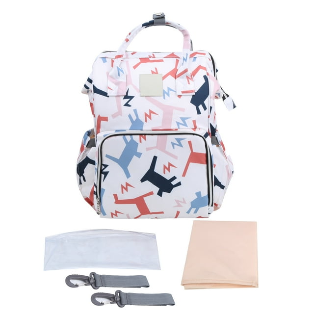 Mochila insular de gran capacidad impermeable tipo carrusel bolsa de maternidad para pañales para viajes al aire libre caballo de madera giratorio