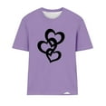 thumbnail image 4 of Summer Clearance Sales kttectoa Classic Fit Casual T Shirt Basic Tops Womens T Shirts Heart Print Tops Short Sleeve Crewneck T Shirts for Womens Get It Today Street, 4 of 4
