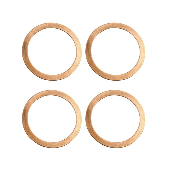 Unique Bargains 4 Pcs Copper Tone Parts Washers Sealing Rings 45mm Inner Diameter for Car