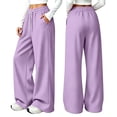 thumbnail image 6 of VV AVEORS Barrel Sweatpants Women Wide Leg Fleece Pants Baggy Sweat Pants High Waist Lounge Pants Active Joggers Workout Gym Light Purple 2XL, 6 of 9