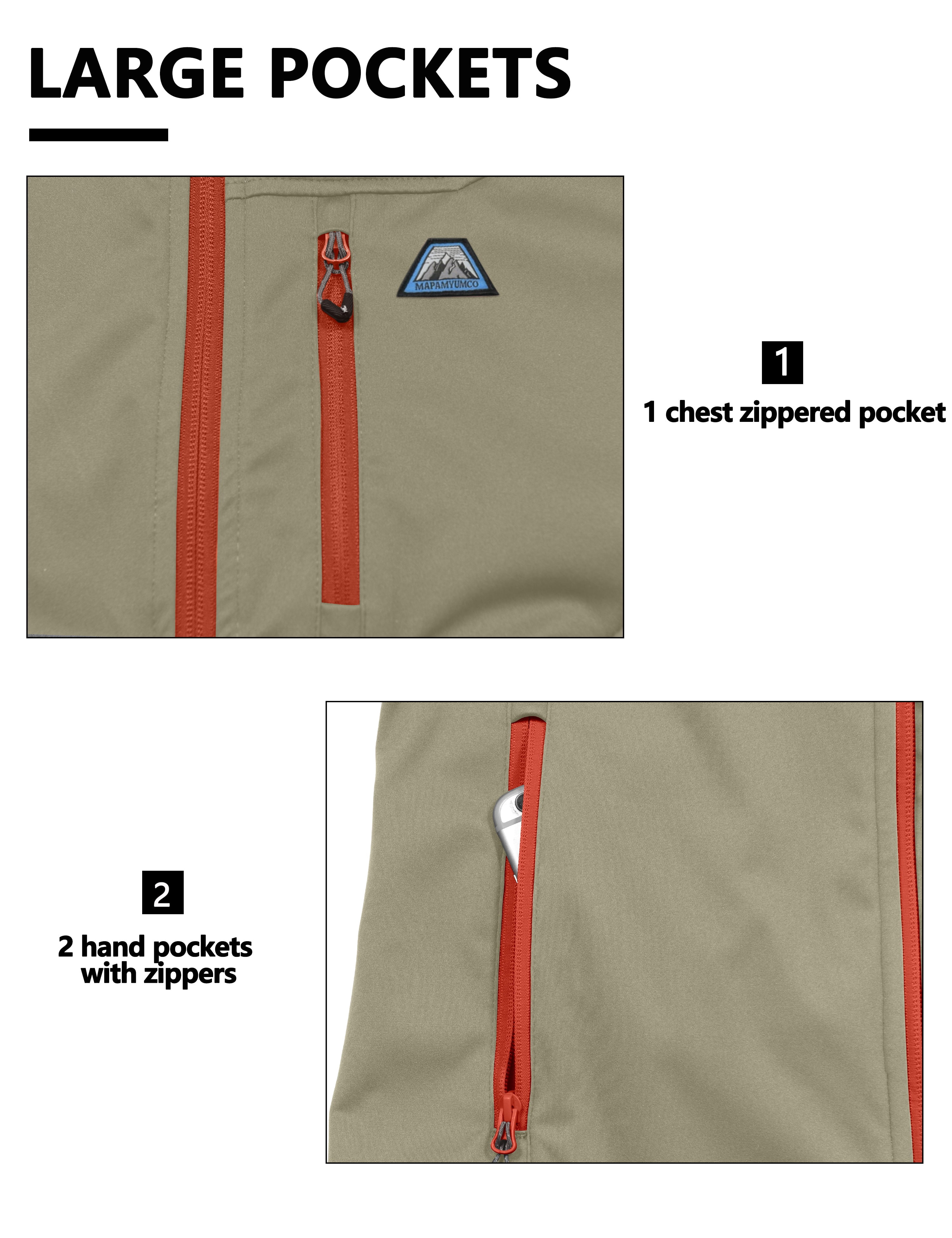 Mapamyumco Men's Lightweight Golf Vest, Water-repellent Outerwear Vests Windproof Sleeveless Jackets for Hiking Running Khaki M