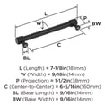 thumbnail image 5 of Amerock Faraday 6-5/16 inch (160mm) Center-to-Center Matte Black Cabinet Pull, 5 of 6