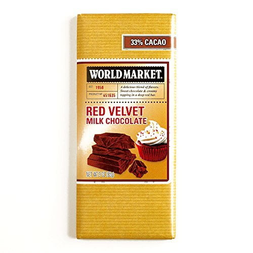 Red Velvet Milk Chocolate Bar 3 oz each (4 Items Per Order)